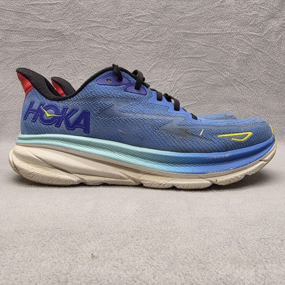 Hoka One One Clifton‎ 9 Shoes Mens Size 10.5 Blue Running Sneakers 1127895 VRTL